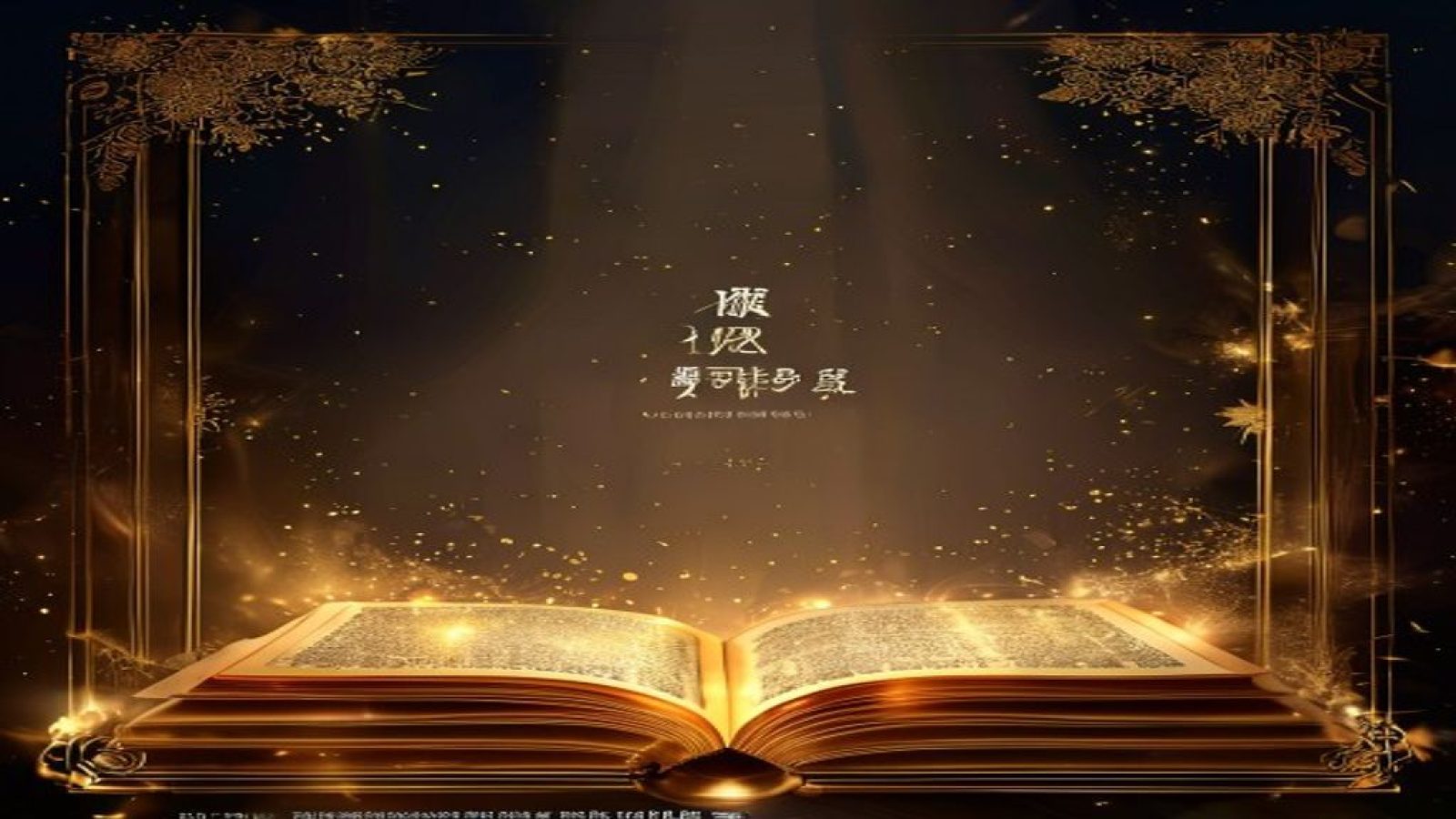 文轩探花平台首屏大图，深邃书卷意境背景，金色光晕从书页间透出，营造探索发现的高端氛围